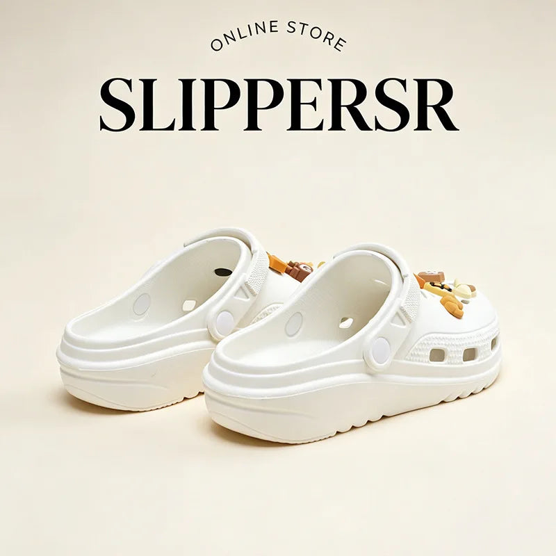 Women's Slippers 2026 Summer New Arrival Head Thick-soled Cartoon Versatile Outer Wear Non-slip Clogs Women's Beach Sandal