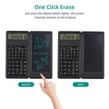 2-In-1 Foldable Scientific Calculator & 2.5 inch Writing Tablet 10 Digit LCD Display For College Office Student Teacher