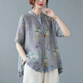 Summer ort Sve Cotton Linen Loose Fit Slimming Belly Covering Thin irt for plus Size Women Middle-Aged Mothers