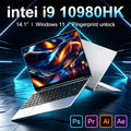 Slim Portable 14.1" Laptop Intel Core i9 10980HK 32GB Large Memory 2TB SSD Fingerprint Unlock Backlit Keyboard Win11 Office PC