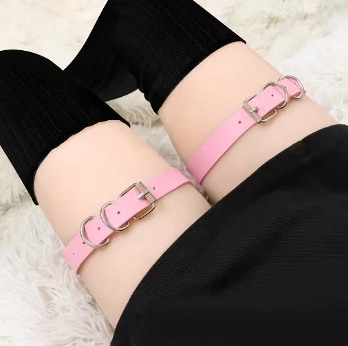 Black Fashion Garter Belt For Women Girl JK Japanese Style 1 Pair Adjustable Straps Thigh Belt Leg Suspenders Accessories