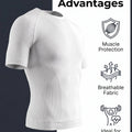 Men 3D Muscle Shaping Compression Tee Knitted Short Sleeve Shaperwear Gym Running Fitness Body Shaping Sport T-shirt