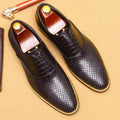 Men's Business Casual Oxford Shoes Real Cow Leather Comfortable Breathable Hollow Leather Summer Shoes White Dress Shoes