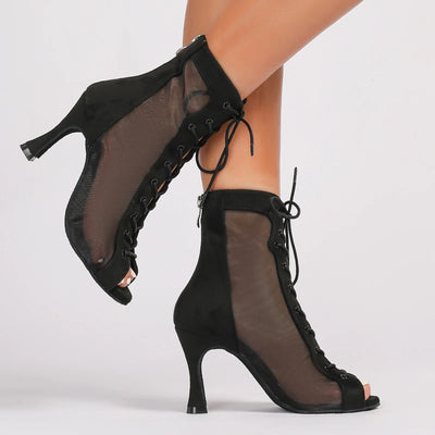 Profession Latin Dance Shoes Woman Suede Mesh Ventilation | SAMAG