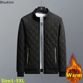 Autumn Winter Men's Clothing Fashion Stand Collar Thickened Warm Parkas Fleece Lining Outdoor Windbreaker Casual Jackets for Men