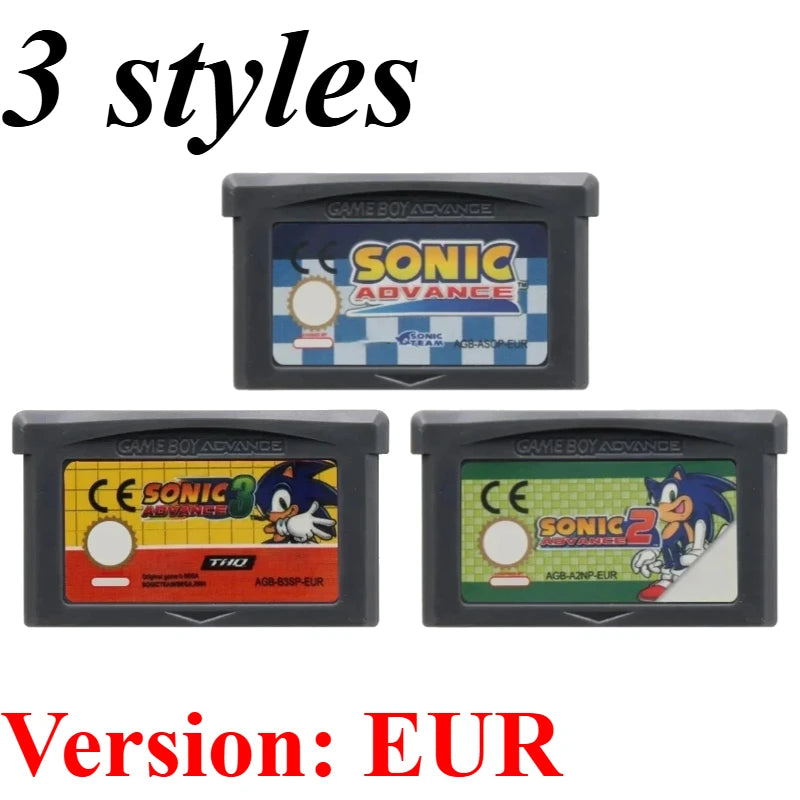 Sonic The Hedgehog Advance 1 2 3 Genesis GBA Game Cartridge for Game Boy GBA SP Retro Platformer Video Game Collection Gift