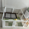 Clear Acrylic Dog Crate Playpen Easy Assemble Transparent Pet Pen Heavy-duty Plastic Puppy Fence with Wheels for Bunny Cat