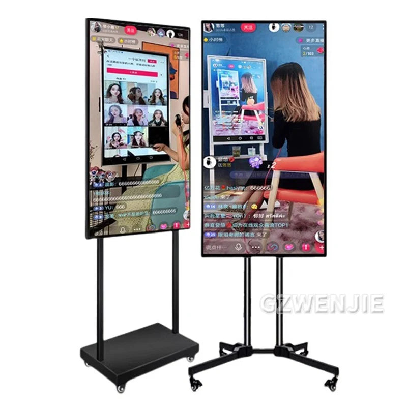 43 inch Smart Interact Screen Portable TV on Wheels Smart Wireless Portable Monitor With Moveable Stand HD Touch LCD Smart TV
