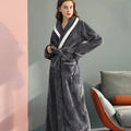 Large Size Flannel Men's Long Robe Kimono Gown Winter Thicken Sleepwear Loungewear Loose Coral Fleece Couple Pajama Home Clothes