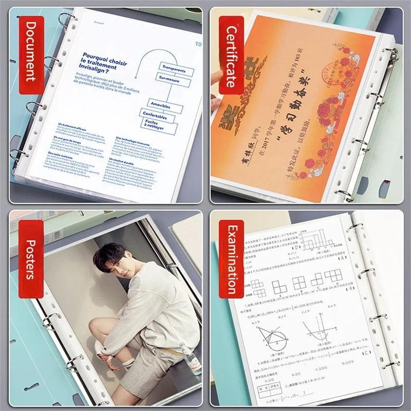 A4 Binder Folder File Folders Office Document Organizer File Binder 240 Sheets Capacity Desk Organizer Office Students Supplies
