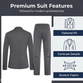 Men's 2-Piece Suit Set Fashionable Eveningwear Tuxedo Pants Ideal for Wedding Parties
