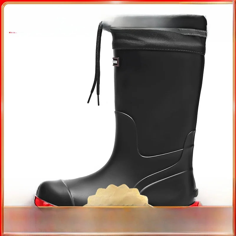 Men's Mid-Calf Rain Boots 2026 New Style Fishing Car Wash Waterproof Work Safety Kitchen Water Shoes Anti-Slip Rubber Shoes