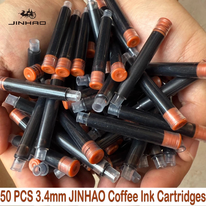 50/12 PCS JINHAO 12 Colors 2.6mm/3.4mm Fountain Pen Ink Cartridges For Majohn Hongdian Stationery School Office Supplies