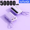 VIVO 500000mAh Power Bank 120W Super Fast Charging Powerbank 4 In1 Cables Portable Powerbank For Iphone Huawei Samsung 2026New