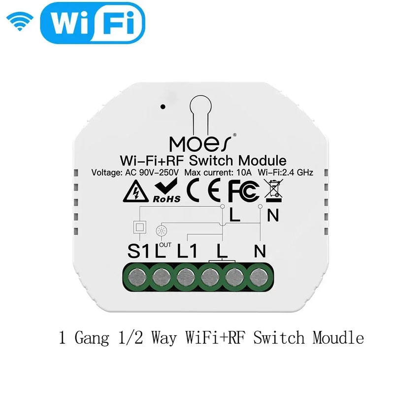 MOES Tuya Smart ZigBee WiFi Switch Module Dimmer Curtain Switch Smart Life App Remote Control Alexa Google Home Voice Control