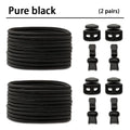 2 Pair No Tie Shoe Laces Kids Adult Quick Laces Round Elastic Shoelaces Without Ties Lock Shoelace Sneakers Shoes Accessories