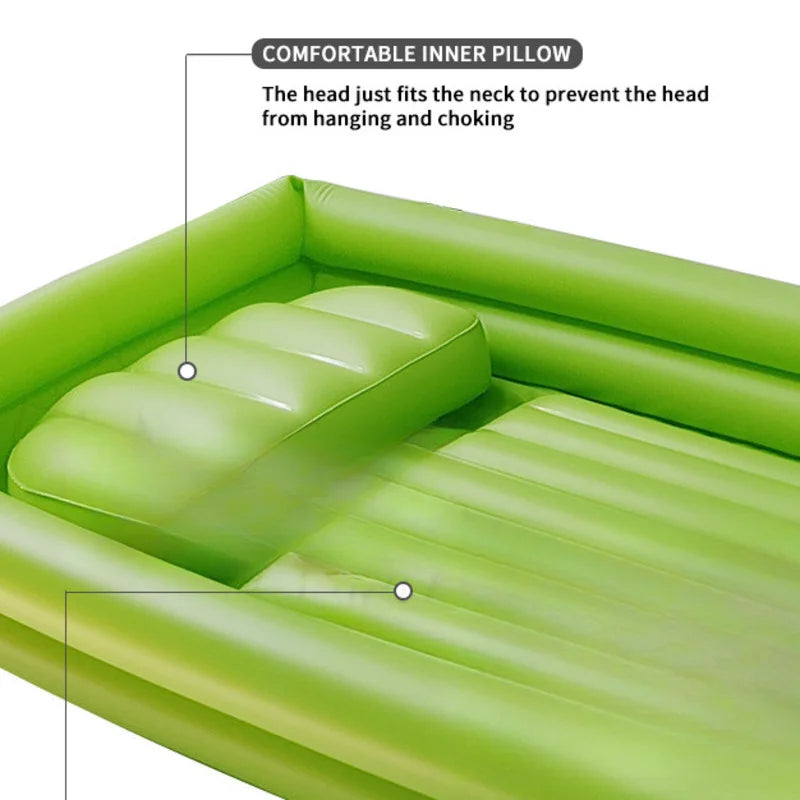 Bedside Medical Bathtub Inflatable Bed Tub with Soft Air Pillow Shower Assistive Bedridden Patients Bath Basin Kit PVC Wash Set