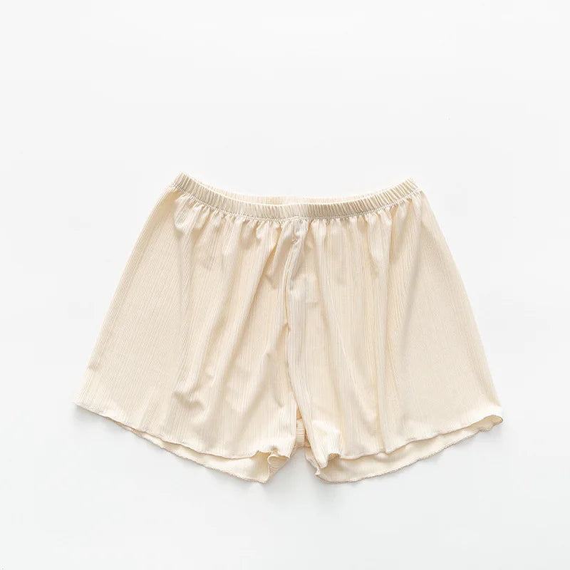 Women Safety Short Pants Summer Ice Silk Seamless Soft Shorts Casual Underskirt Pants Home Beach Elastic Waist Panties Underwear