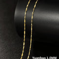 Real 14K Gold Color Necklace Chain for Women's Clavicle Chain Neck Collare for Girlfriend Fashion Birthday Jewelry Gift Not Fade