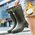 Thick-soled wear-resistant rubber shoes for men and women, mid-calf waterproof anti-slip fishing construction site rain boots
