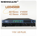 SenMicre LED450 4X450W 8Ohm Professional Digital Power Amplifier 4 Channel Sound Amplifier DJ Subwoofer AMP 4X1200W 4Ohm Class D
