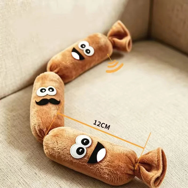 Sausage Shaped Plush Squeaky Dog Toy Bite Resistant Molar Toy Interactive Play For Small Medium Dogs Boredom Relief Pet Toys