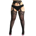 Plus Size Transparent Black Lace Silicone Non-Slip Mesh Stockings Sexy Fishnet Stocking Thigh High Tights Long Socks for Women