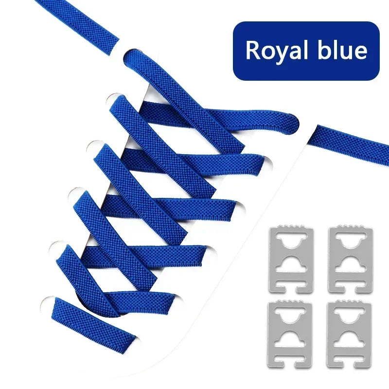 Elastic Shoelaces Without Ties Flat Shoe Laces for Sneakers Metal Buckle Lock Lazy Shoelace Mesh Precision Weaving Shoestrings