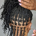 Bohemian Goddess 16 Inch Full Lace Synthetic Wig Natural Looking Box Braids with Curly Ends for Everyday Wear