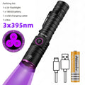 15W 365nm Rechargeable UV Flashlight Ultraviolet Black Light for Pet Urine Stains Uranium Glass Minerals Bug Scorpions Detector