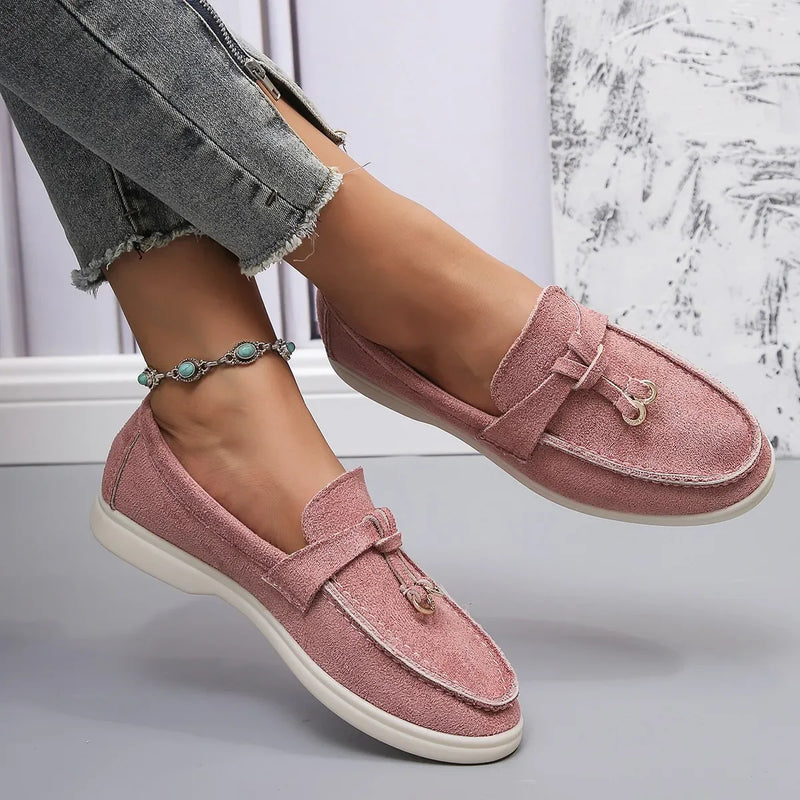 New Lefu Shoes Women's Soft Leather Retro Lazy Man Step on Thick Sole Flat Bottom Comfortable Single Shoe Shoes for Women