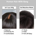 Choice Rebecca 3x1 Middle Part Lace Wig Bone Straight Cheap Wigs 100% Human Hair Wig with Bangs for Women on Clearance Sale