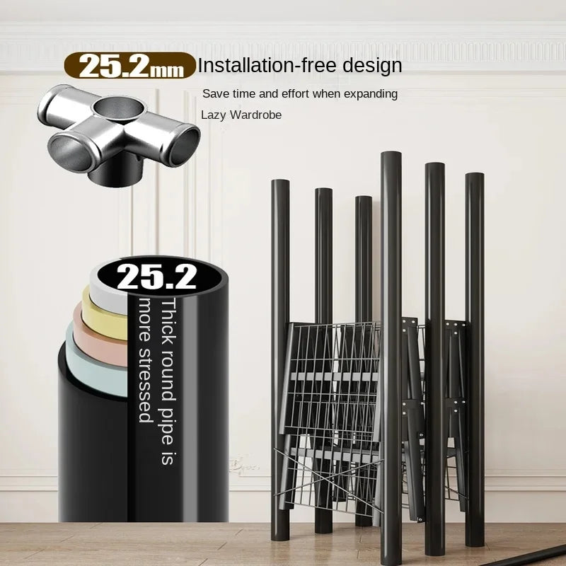 Folding Steel Frame Wardrobe Installation - Free Open Closet Durable and Economic Storage Cabinet for - View 6 | SAMAG