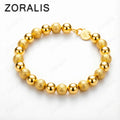 18K Gold Bracelets 8mm Smooth Matte Bead For Women Party Engagement Wedding Fashion Jewelry Gifts | SAMAG
