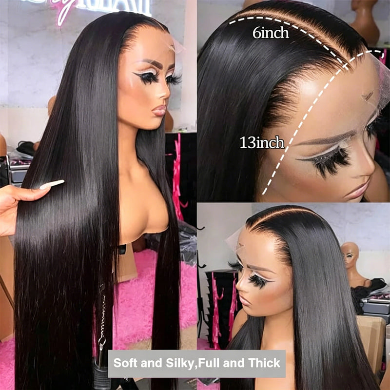 40 42 Inch Straight Human Hair Wigs 13x4 13x6 HD Lace Frontal Wigs For Women Glueless Bone Straight Lace Front Human Hair Wigs