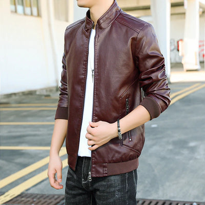 New product - style leather jacket for men, spring-autumn | SAMAG