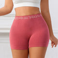 Ribbed Yoga Shorts Seamless High Waist Hip Lifting Elastic Breathable Quick Dry Fitness Running Casual Sports Bottoms for Women