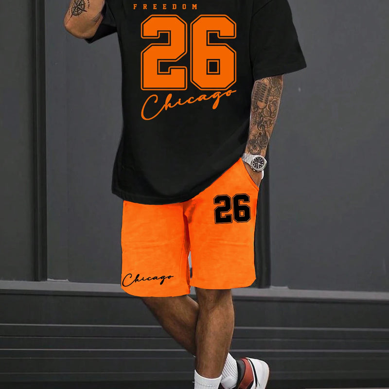 Summer new men's T - shirt shorts set sunglasses bear print sleeved round neck T - casual outdoor comfortabl - View 6 | SAMAG