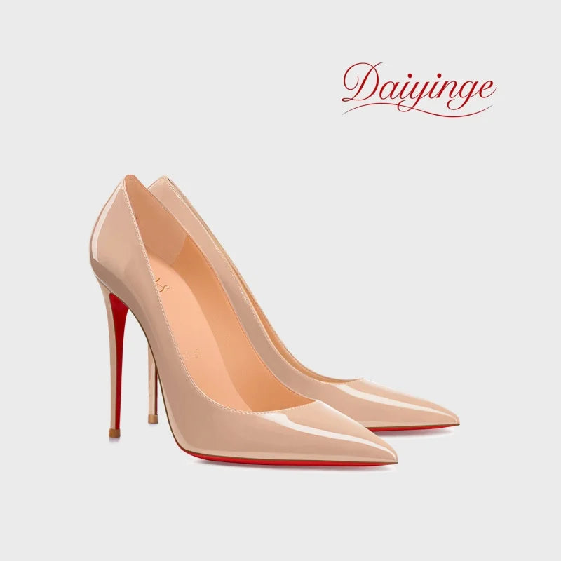 Heels For Ladies 2026 New Luxury Designer High Quality Red Bottoms High Heels Pointed Toe Stiletto Pumps 12 cm Sexy Dress Shoes
