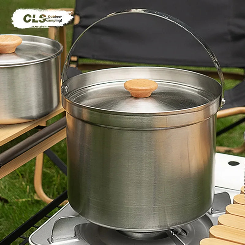 CLS&NOBANA Newset Outdoor Camping Stainless Steel 14PCS 22PCS Triple Stencorpel Set Camping Dinware Bowl Pot Set Household Pot