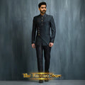Matching Design Men's Suit 2pcs African/Indian Safiri Attire Customized Set with Gold Button for Wedding Party Formal Events