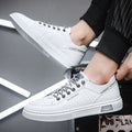 Men's flat casual shoes Four season new breathable lightweight soft-soled outdoor walking shoes student white sports board shoes