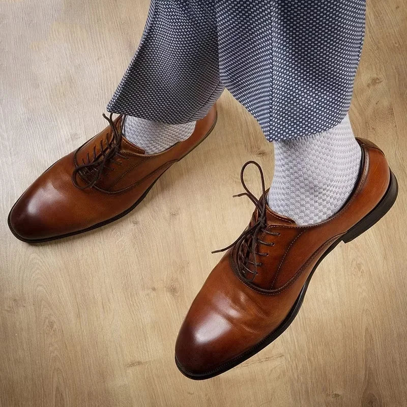 5Pairs/Lot Men's Socks Bamboo Fiber Business Breathable | SAMAG