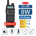 baofeng uv5r 8W Tri-Power Walkie Talkie 5W High Power UHF VHF Dual Band two-way radio Lange afstand 128CH Handheld UV 5R cb radi