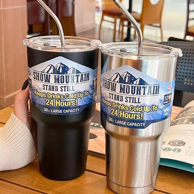 Magic Stainless Steel Freeze Thermos Cup with Straw Ice | SAMAG