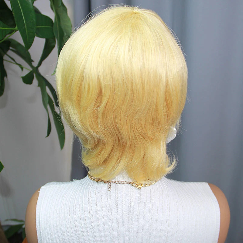 Blonde Pixie Cut Wigs Human Hair Brazilian Remy Hair 613 Pixie Cut Wig Human Hair Fashion Full Machine Made Wig On Sale