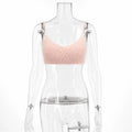 Tossy Crop Top Women Camisole Spaghetti Strap Scoop Neck Fuzzy Knit Party Club Sleeveless Slim Fit Spring Summer Y2K Casual Top