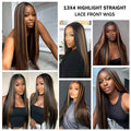 1B/30 Black and Blonde Highlights Bone Straight Human Hair Wigs 4/27 Highlight 13x4 13x6 HD Lace Human Hair Wig 30 36 Inch