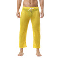 Men's Fishnet Hollow Out Robes Classic Lounge Pants Sexy Sleepwear Mens Robe Sets Daily Home Sleeveless Bathrobes Hooded Pajamas