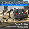 Tenlamp Podcast Equipment Bundle, All-in-One Audio Interface DJ Mixer with 2 Condenser Microphones, Recording Studio Kit Live Sound Card for Singing Broadcast, Live Streaming, Gaming for PC Smartphone Laptop Computer Vlog Rec